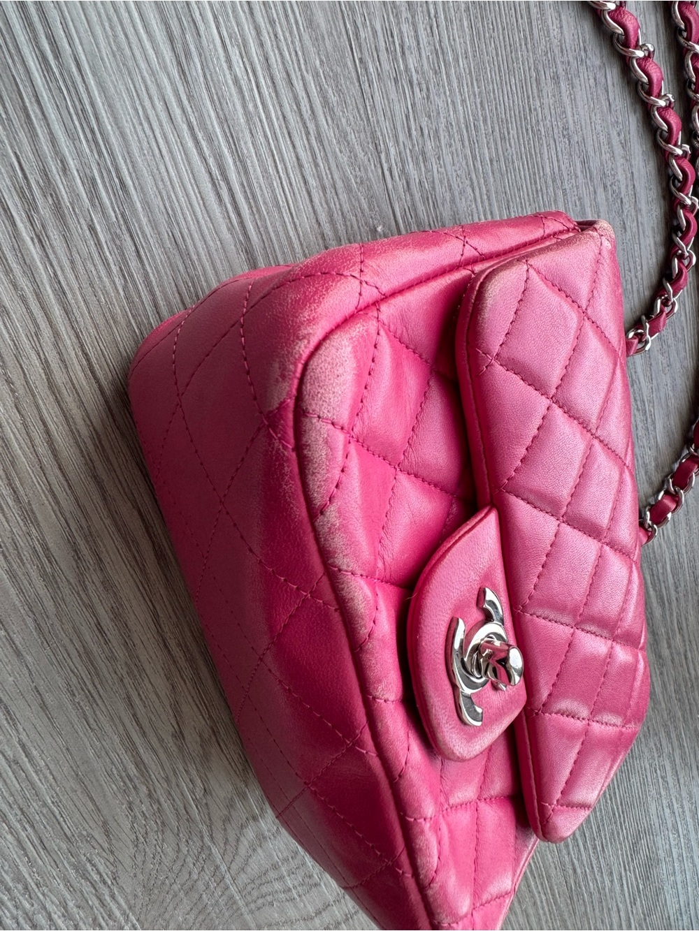 Chanel - Mini Square Flap Bag in Pink - Picture 3 of 14